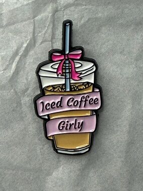 Iced Coffee Girly Pink Enamel Pin